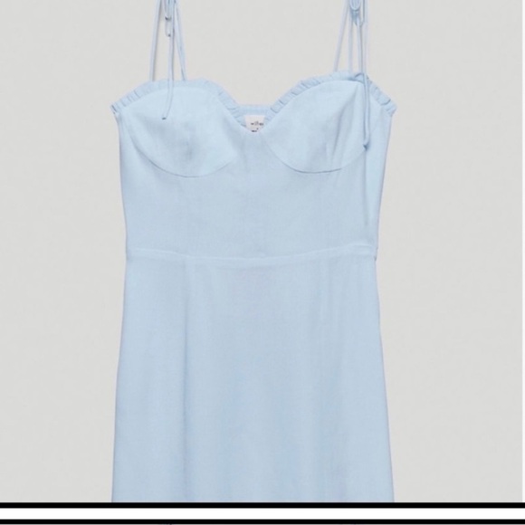 Wilfred Dresses & Skirts - Aritzia Wilfred Fable Bustier Mini Dress Sz 2 Light Blue